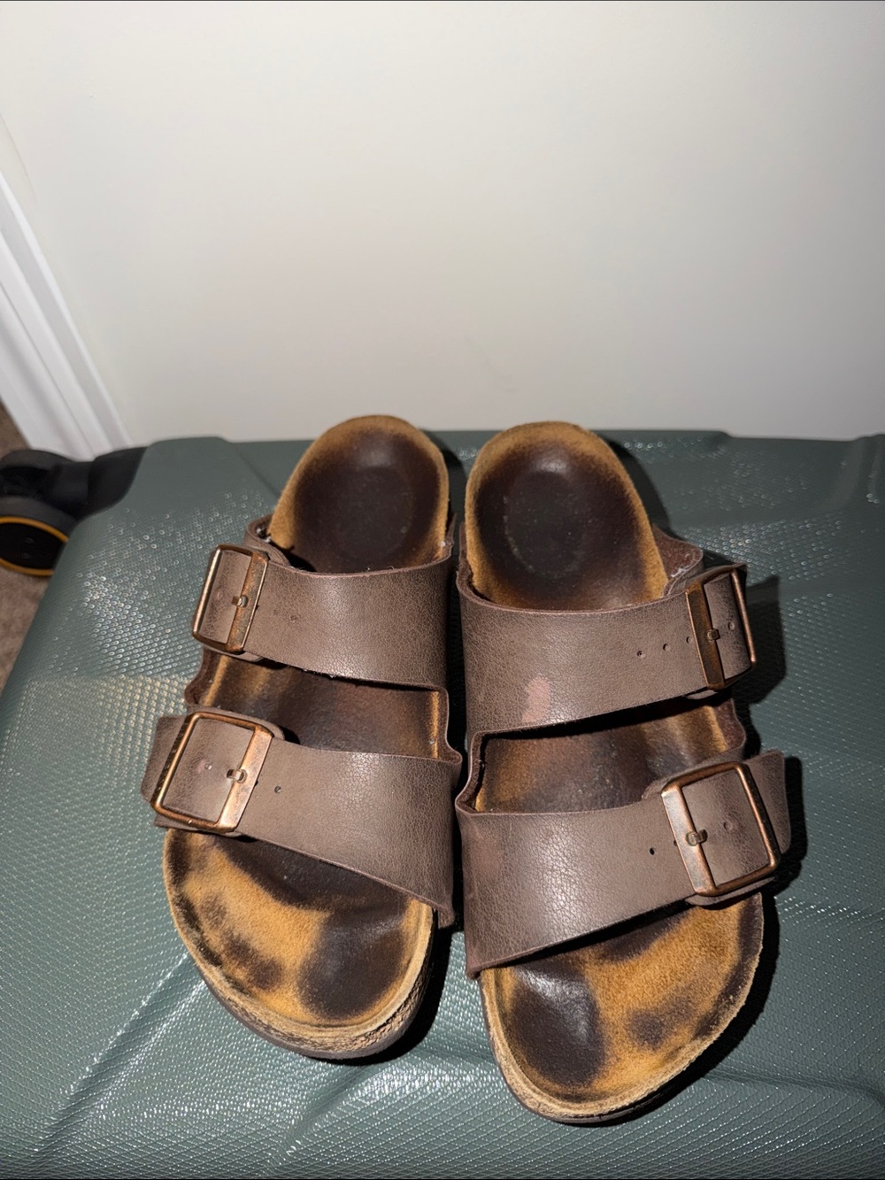 Birkenstock Brown Double Strap Slide Sandals